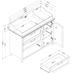 Table a langer avec pourtour amovible - South Shore