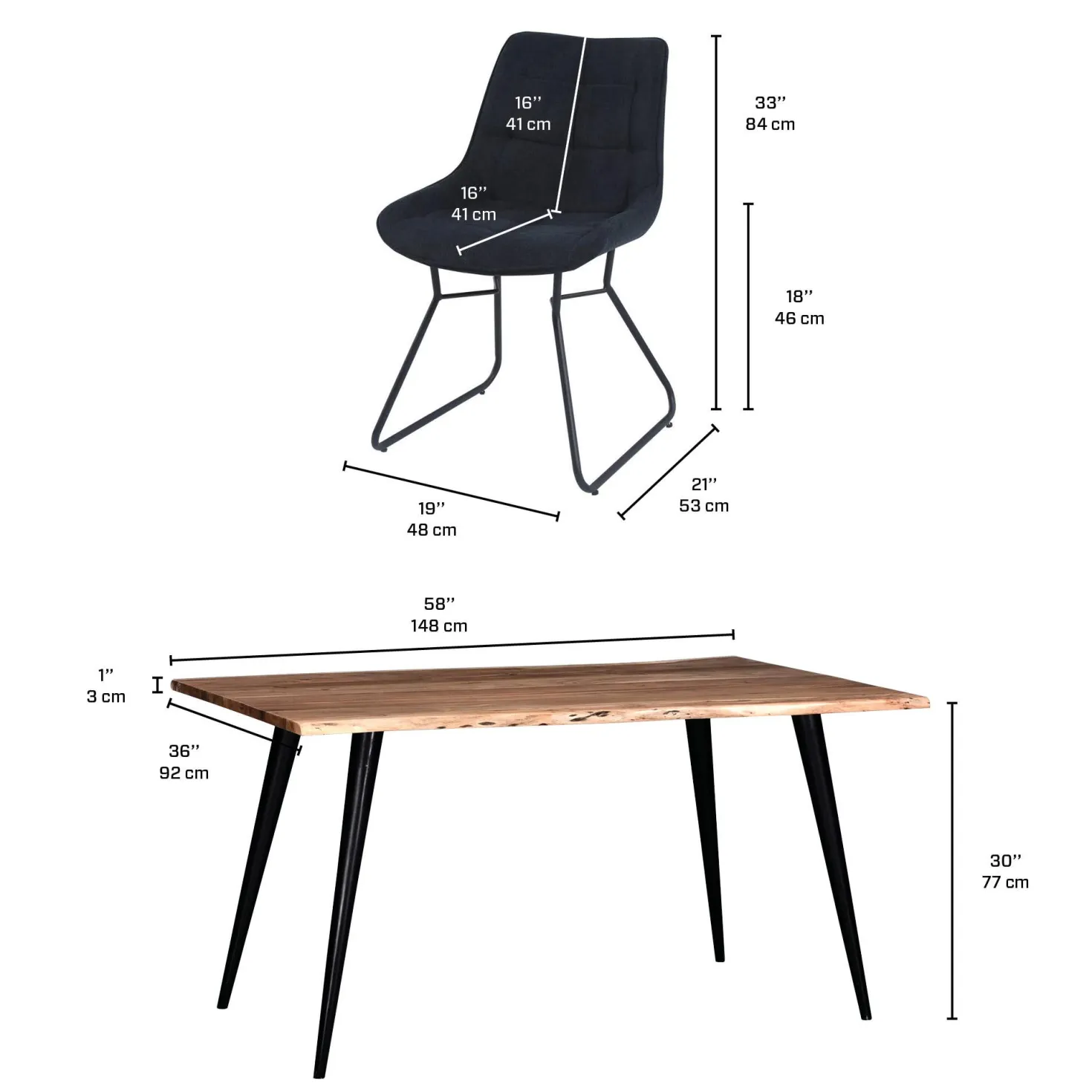 Table avec 4 chaises