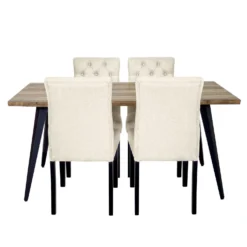 Table avec 4 chaises - beige