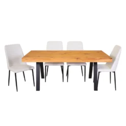 Table avec 4 chaises - blanc