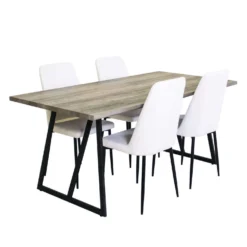 Table avec 4 chaises - blanc