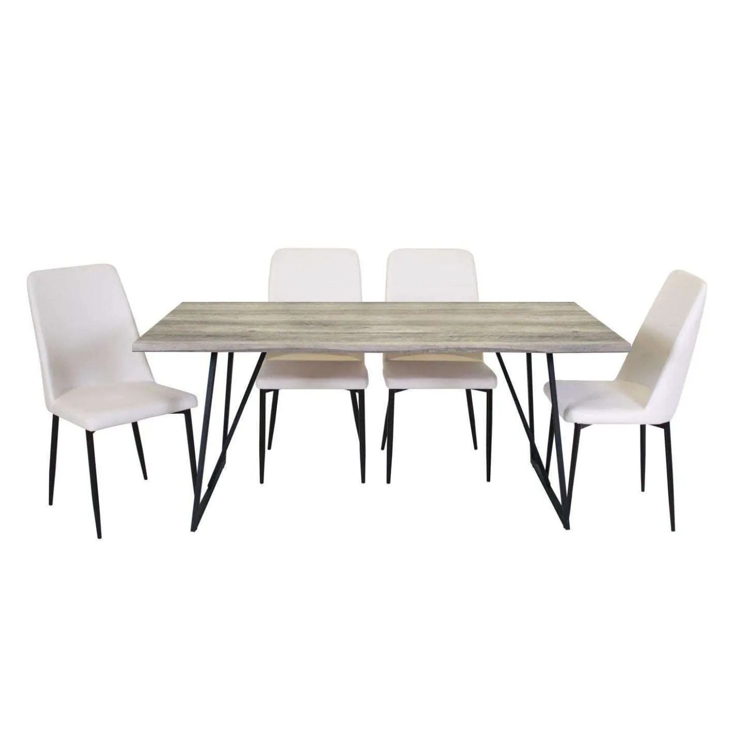 Table avec 4 chaises - blanc