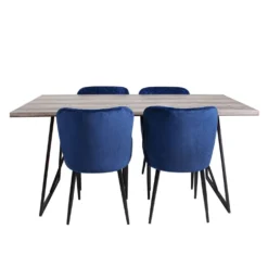 Table avec 4 chaises - bleu