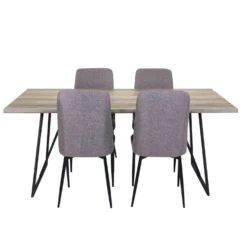 Table avec 4 chaises - gris
