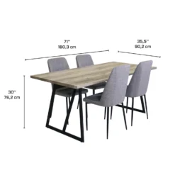 Table avec 4 chaises - gris