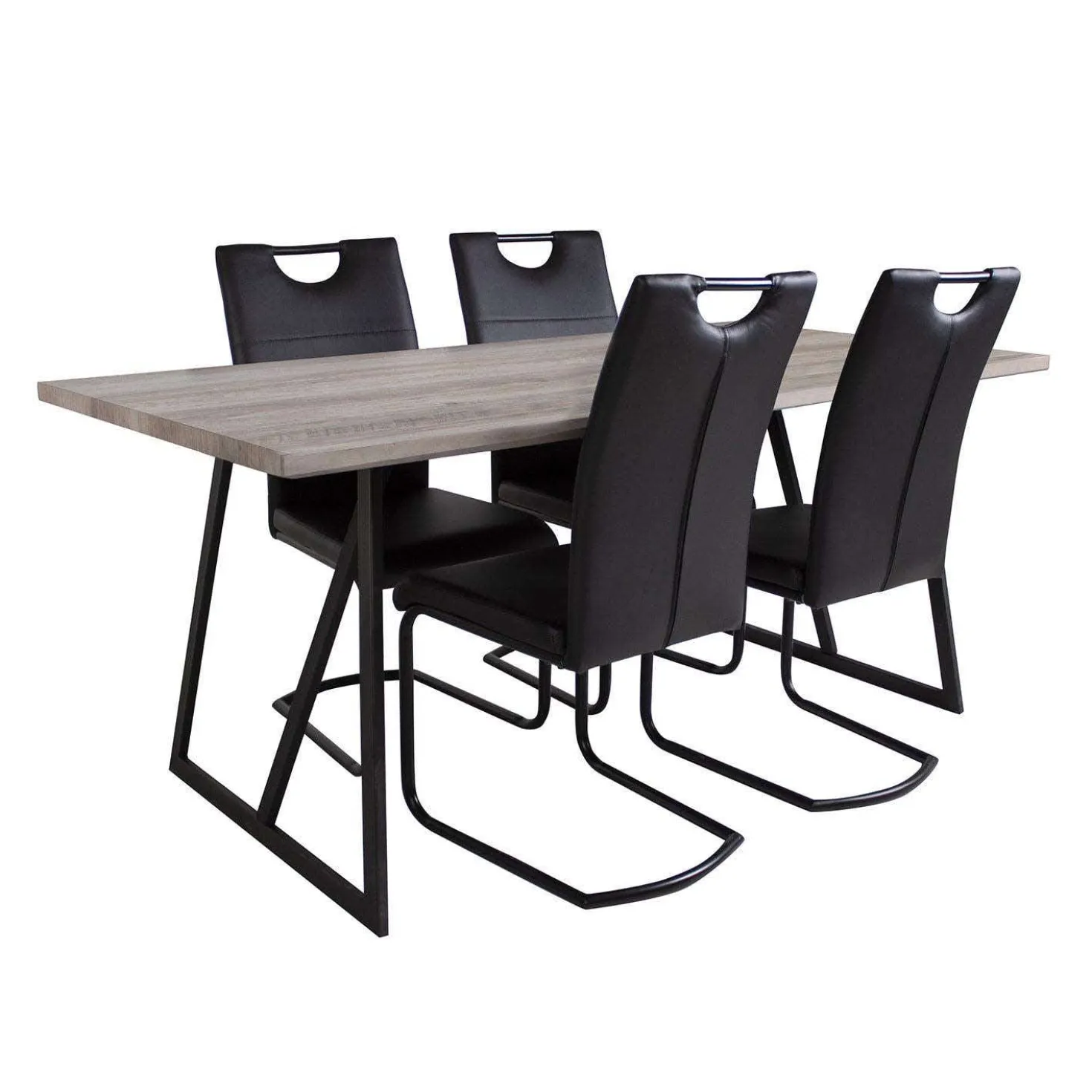 Table avec 4 chaises - noir