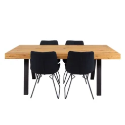 Table avec 4 chaises - noir