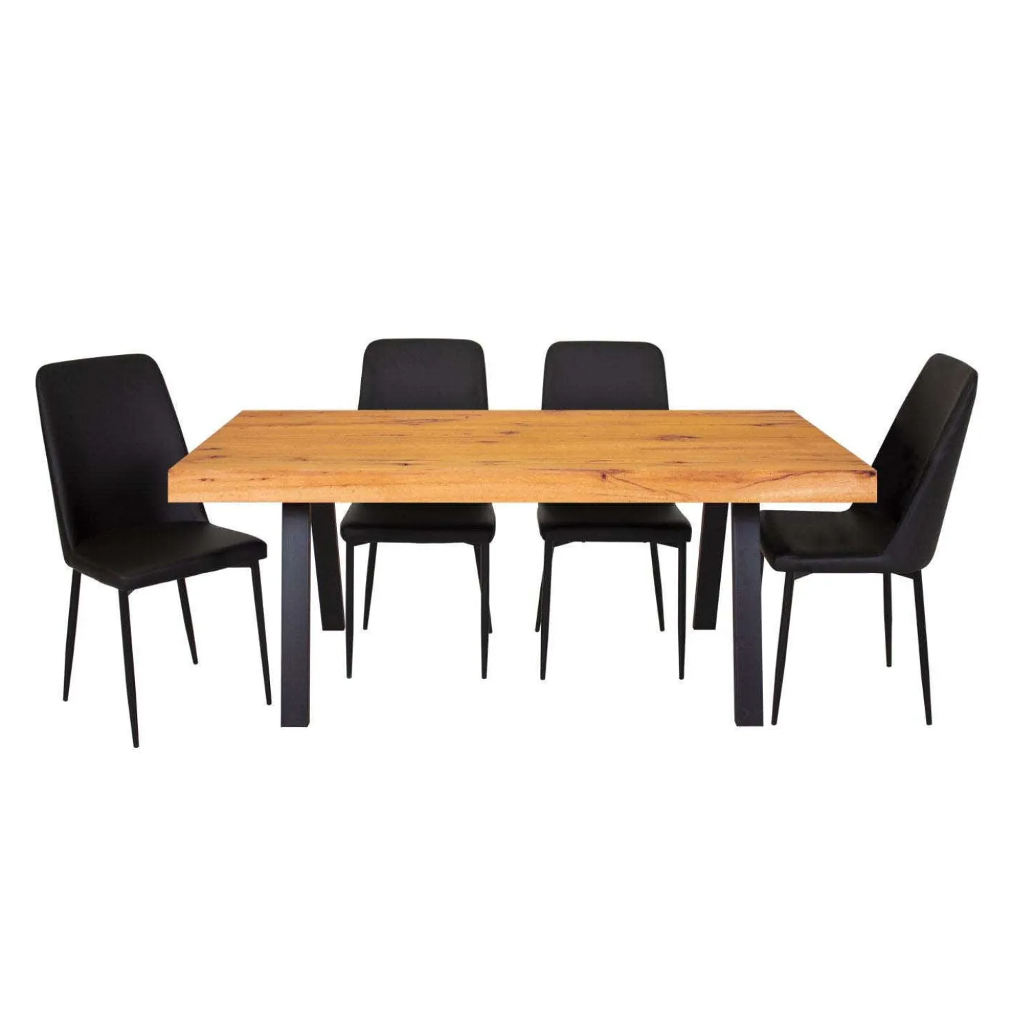 Table avec 4 chaises - noir