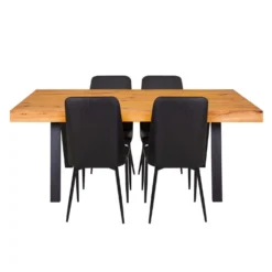 Table avec 4 chaises - noir