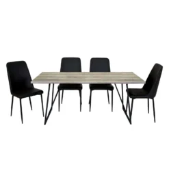 Table avec 4 chaises - noir