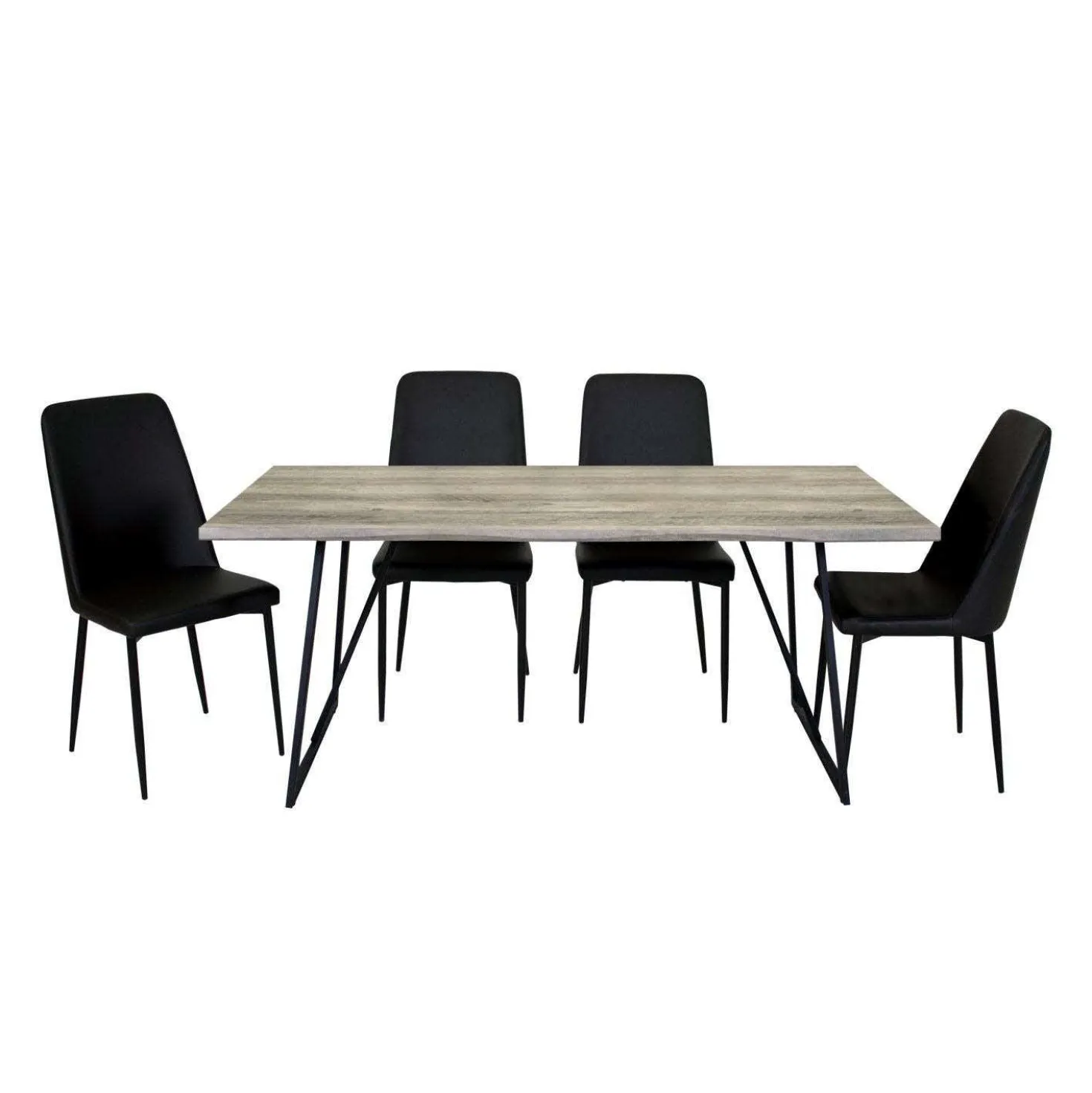 Table avec 4 chaises - noir