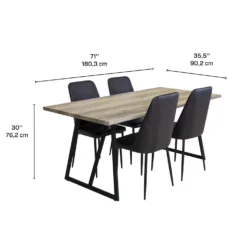 Table avec 4 chaises - noir