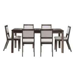 Table avec rallonge (54" à 70") et 6 chaises - ardoise
