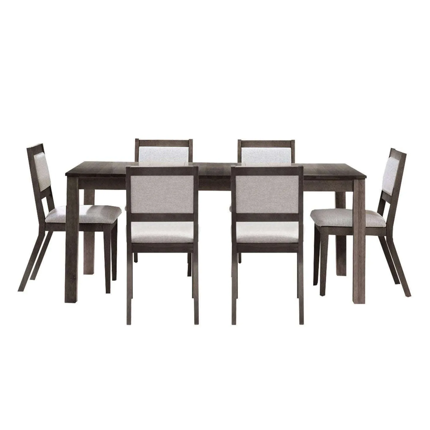 Table avec rallonge (54" à 70") et 6 chaises - ardoise