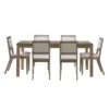 Table avec rallonge (54” à 70”) et 6 chaises - bois cendré