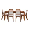 Table avec rallonge (54" à 70") et 6 chaises - brun