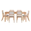 Table avec rallonge (54" à 70") et 6 chaises - naturel