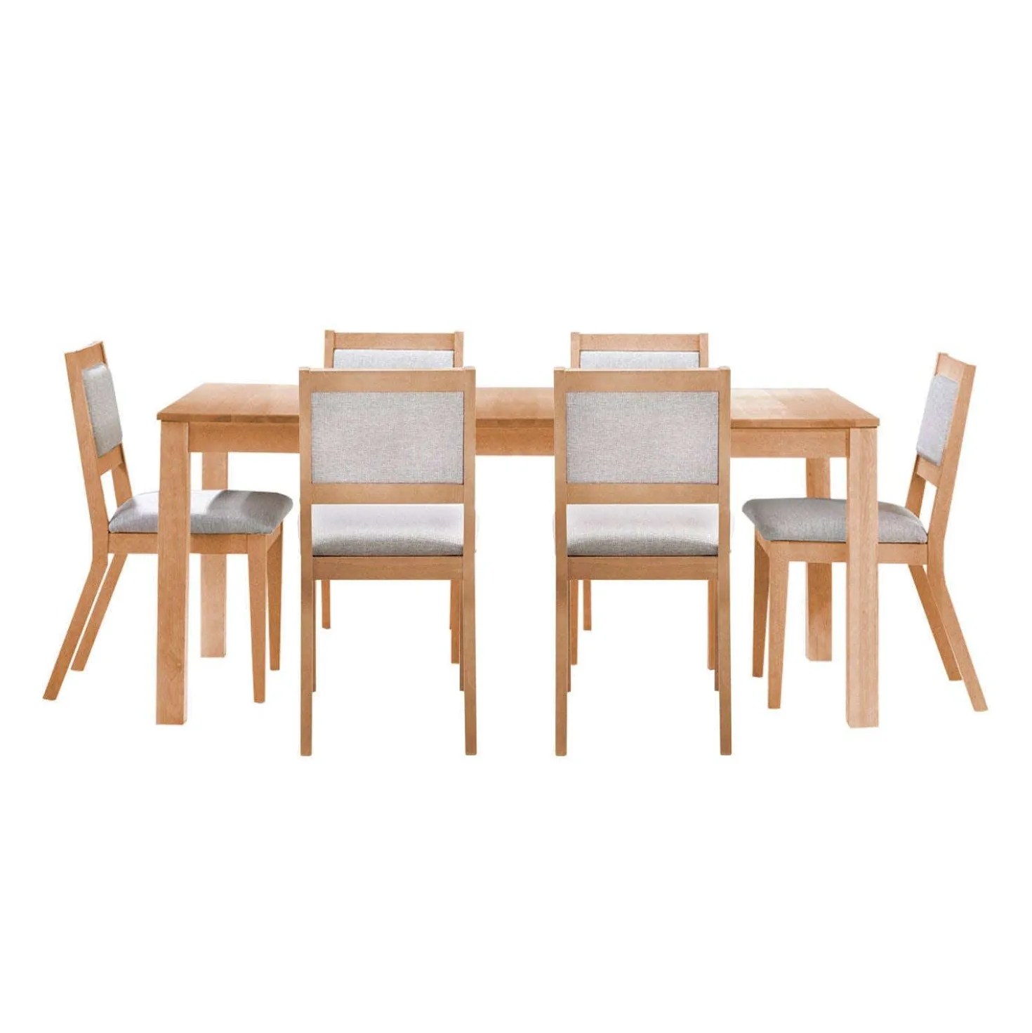 Table avec rallonge (54" à 70") et 6 chaises - naturel