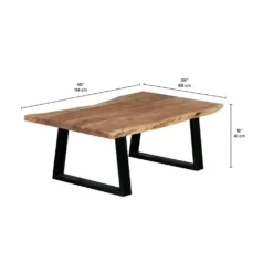 Table à café rectangulaire en bois massif