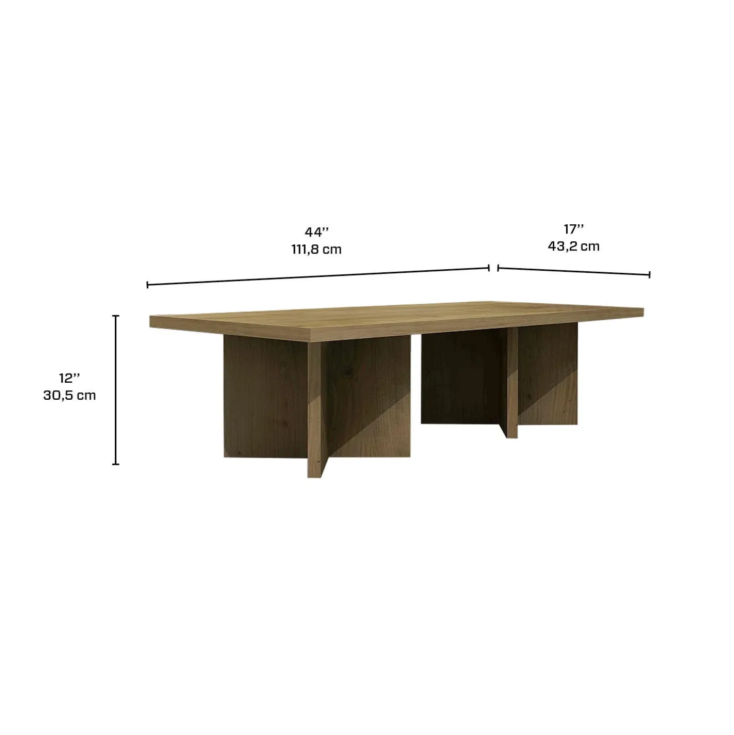 Table à café rectangulaire à piètement croisé