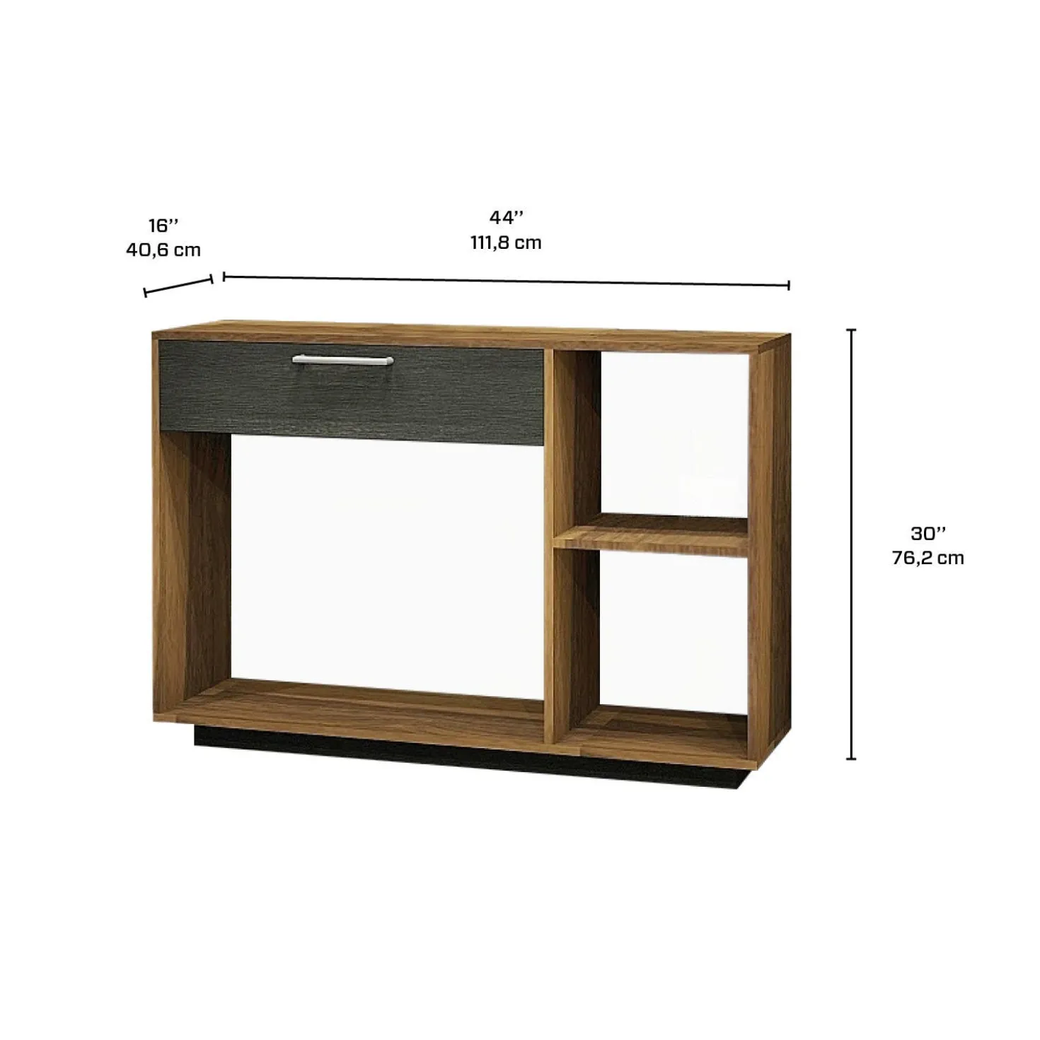 Table console - ardoise et noyer