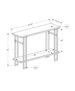Table console - côtés en forme de h, 1 tablette, rectangulaire - 48
