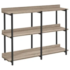Table console - 3 niveau, étagères, rectangulaire, pieds en métal - 48" l - Monarch