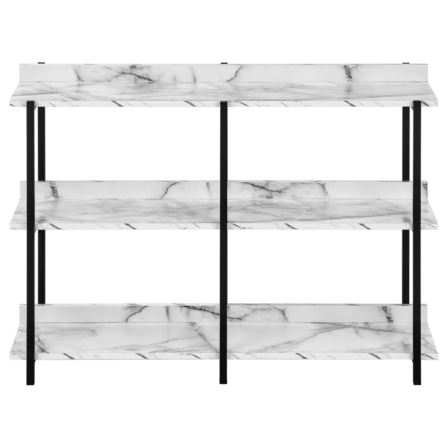Table console - 3 niveau, étagères, rectangulaire, pieds en métal - 48" l - Monarch
