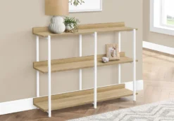 Table console - 3 niveau, étagères, rectangulaire, pieds en métal - 48" l - Monarch