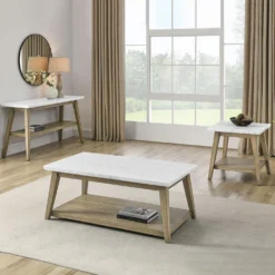 Table d’appoint avec plateau en marbre blanc