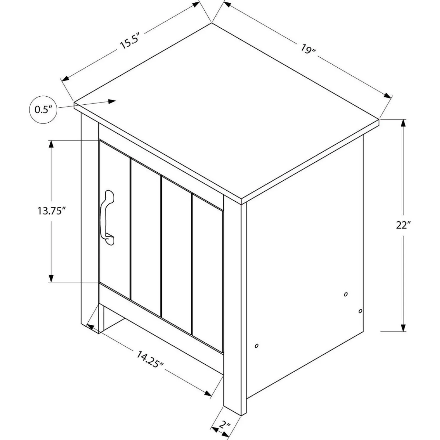 Table d'appoint avec rangement - Monarch