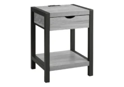 Table d'appoint avec rangement, prise électrique et ports usb - Monarch