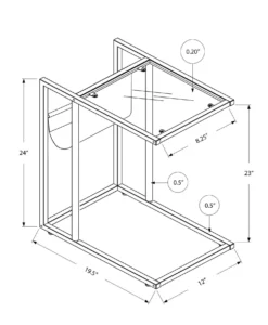 Table d'appoint - blanc, métal blanc et support magazine - Monarch