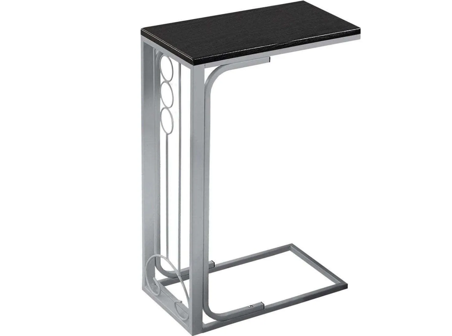 Table d'appoint - dessus noir, métal argenté - Monarch