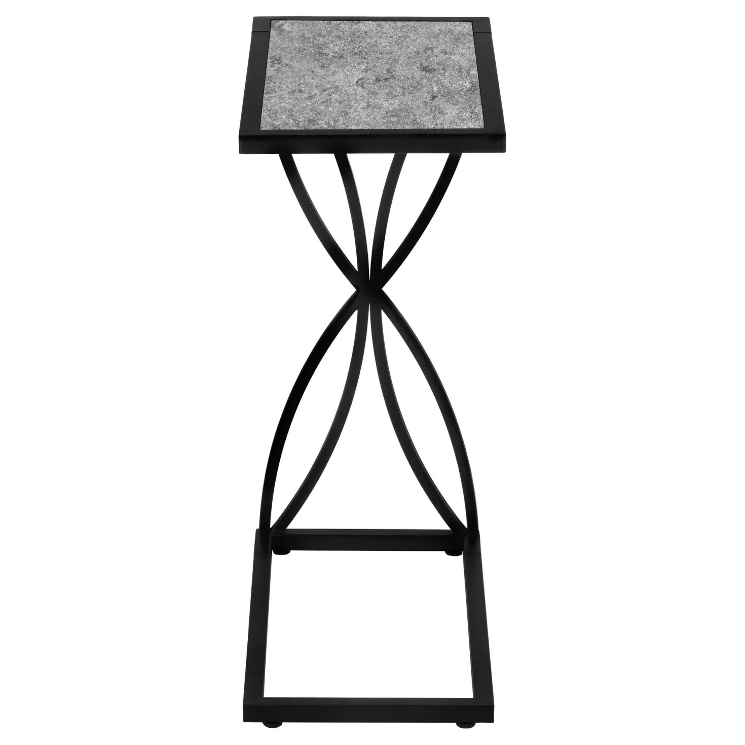 Table d'appoint en c - base avec motif de pétales, rectangulaire - 25"H - fa - Monarch