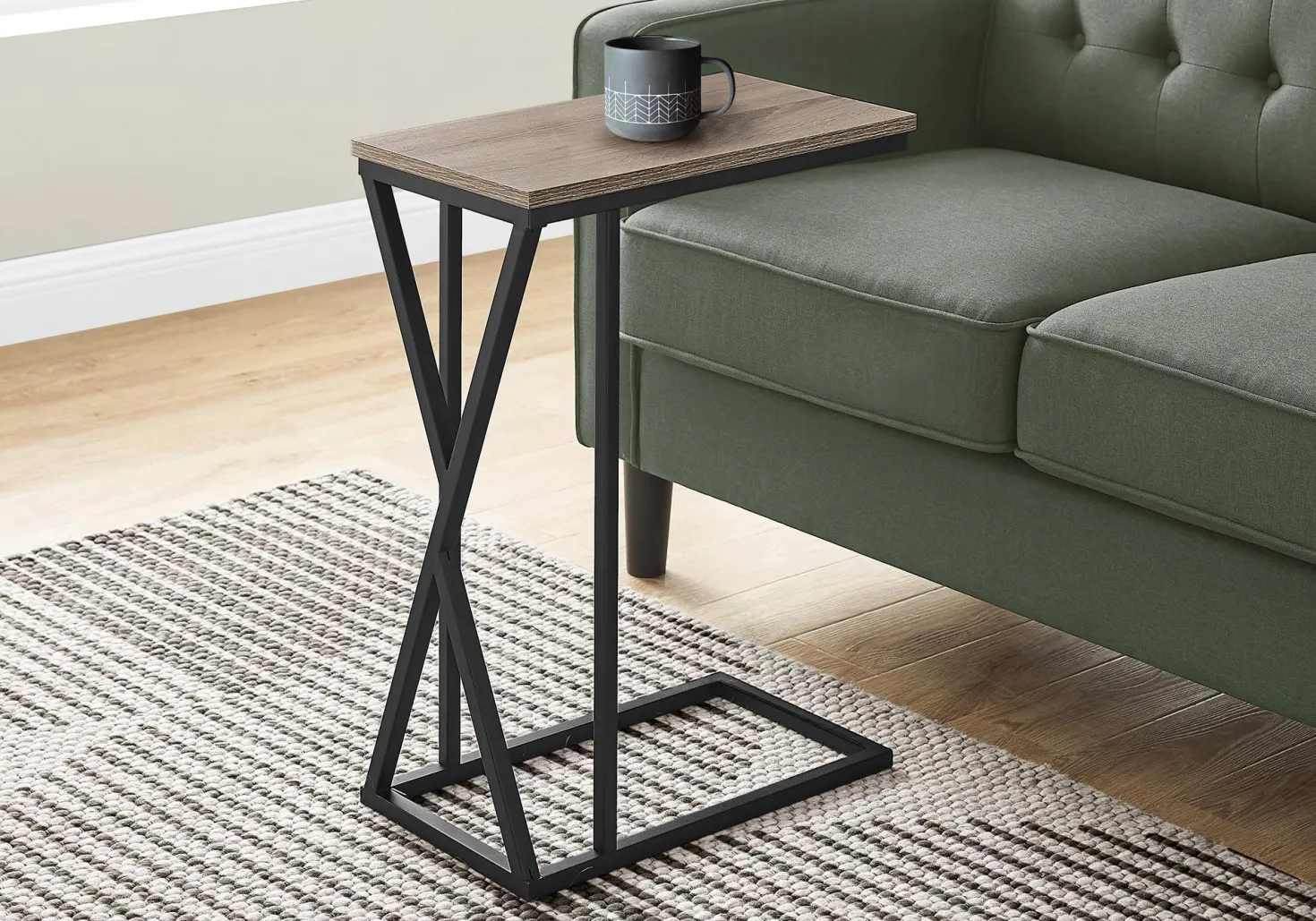 Table d'appoint en c - base avec motif des triangles asymétriques, rectangul - Monarch
