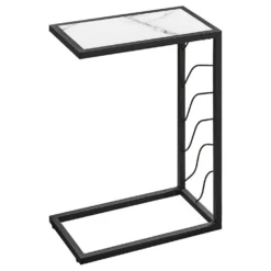 Table d'appoint en c - base avec motif de vagues, rectangulaire - 25"H - fau - Monarch
