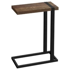Table d'appoint en c - dessus épais, rectangulaire - 25"H - faux bois récupé - Monarch