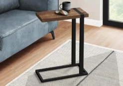 Table d'appoint en c - dessus épais, rectangulaire - 25"H - faux bois récupé - Monarch