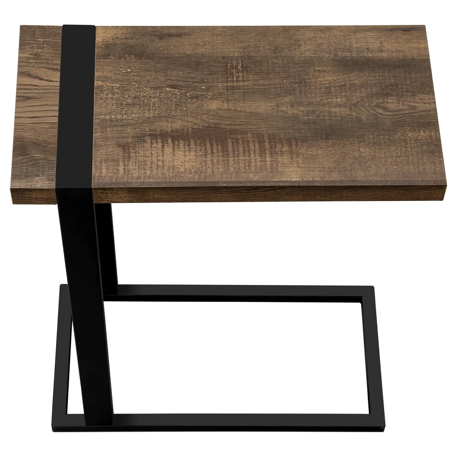 Table d'appoint en c - dessus épais, rectangulaire - 25"H - faux bois récupé - Monarch