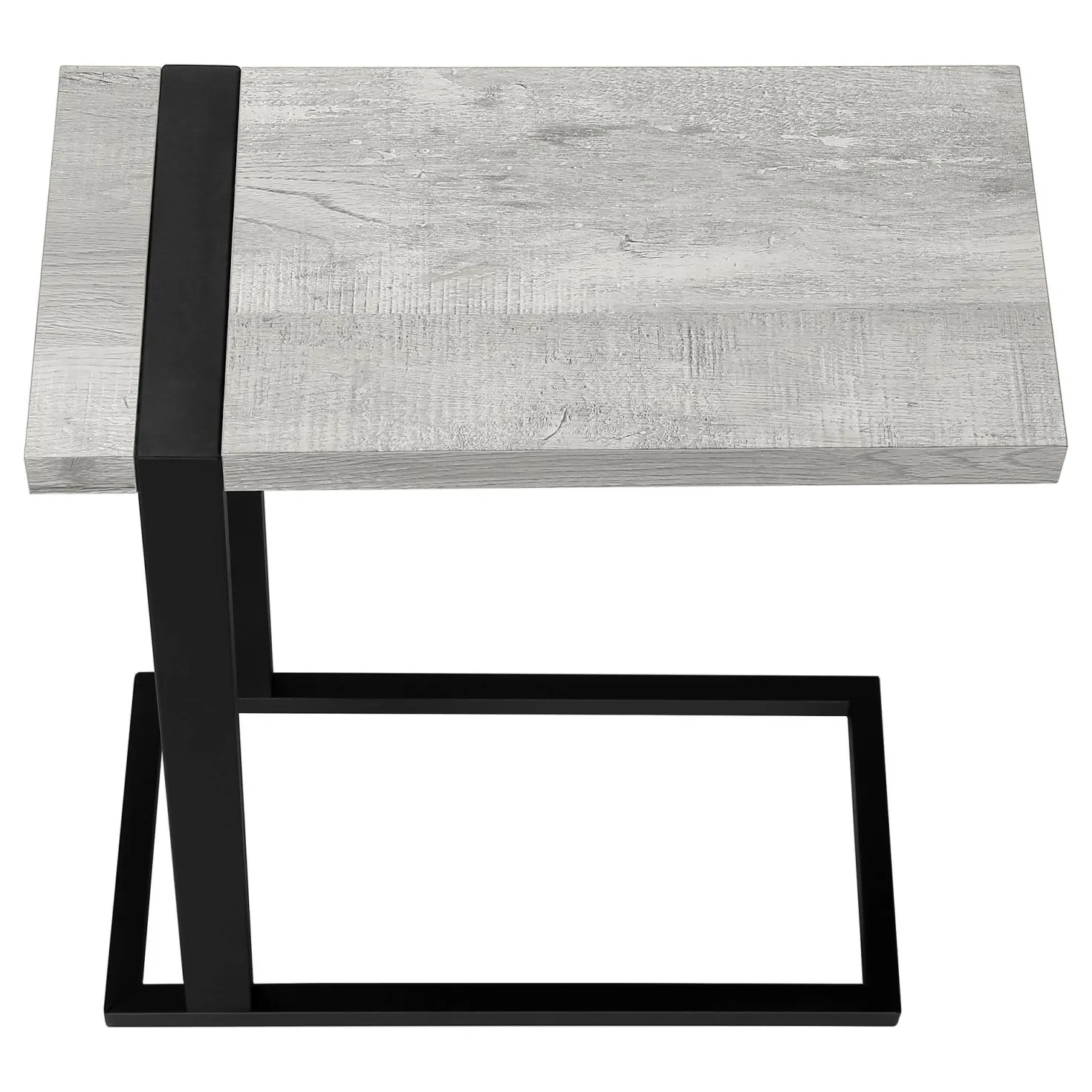 Table d'appoint en c - dessus épais, rectangulaire - 25"H - faux bois récupé - Monarch