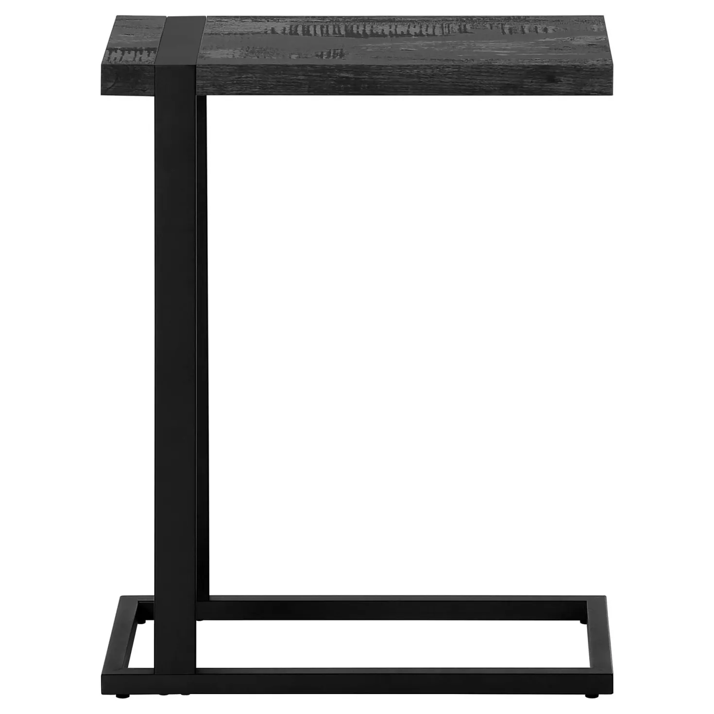 Table d'appoint en c - dessus épais, rectangulaire - 25"H - faux bois récupé - Monarch