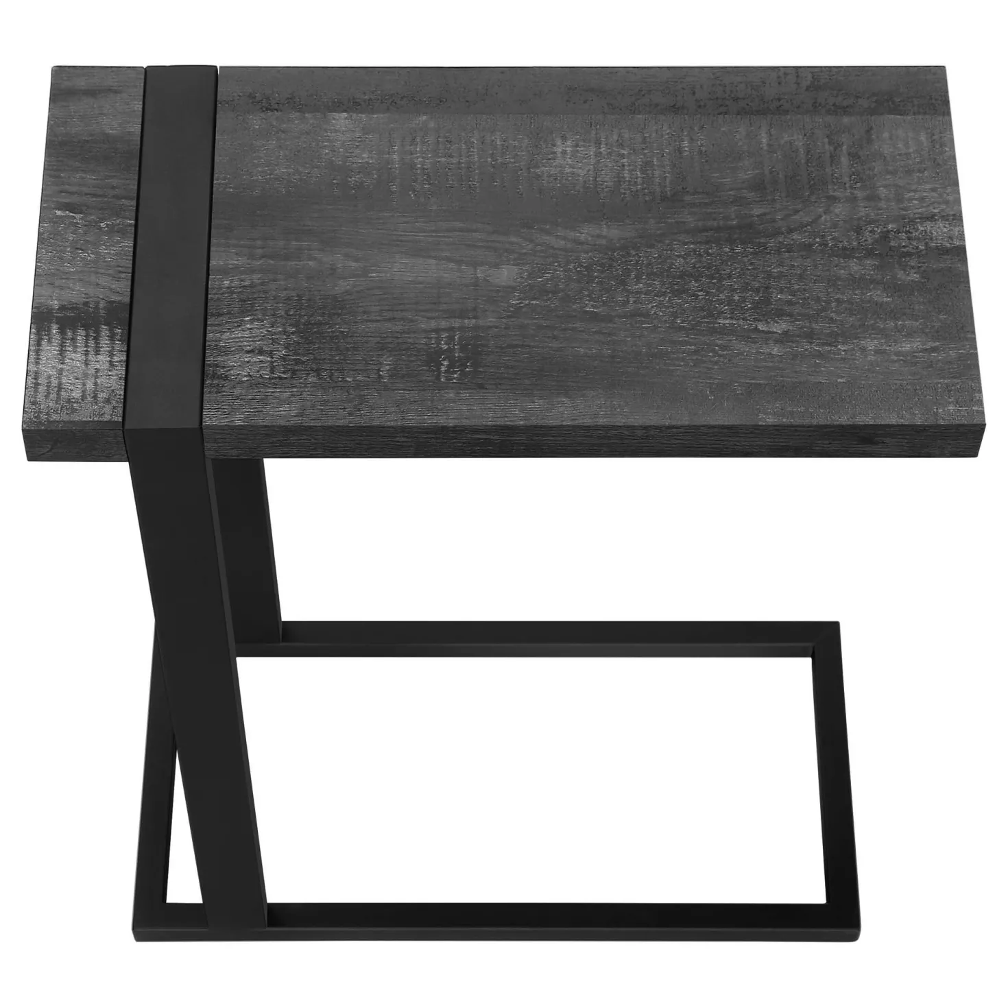 Table d'appoint en c - dessus épais, rectangulaire - 25"H - faux bois récupé - Monarch