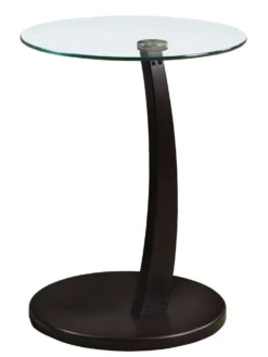 Table d'appoint - espresso avec verre trempé - Monarch