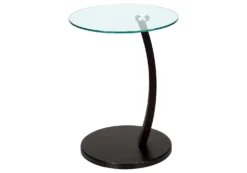 Table d'appoint - espresso avec verre trempé - Monarch
