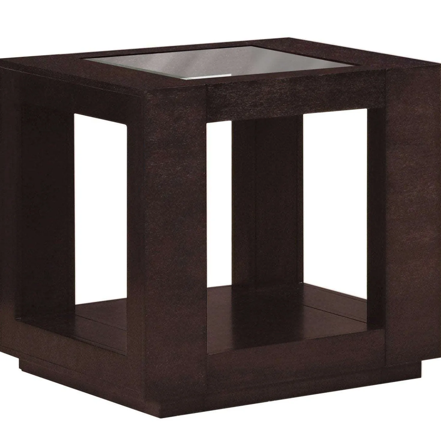 Table d'appoint - espresso, centre en verre plaque - Monarch