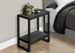 Table d'appoint - faux bois noir, métal noir - Monarch