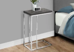 Table d'appoint - gris et métal chrome - Monarch
