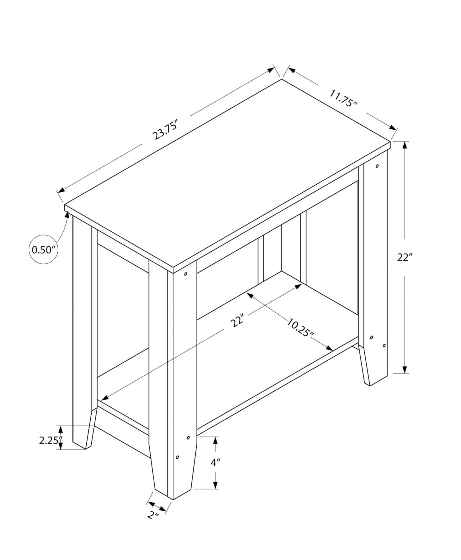 Table d'appoint - gris - Monarch