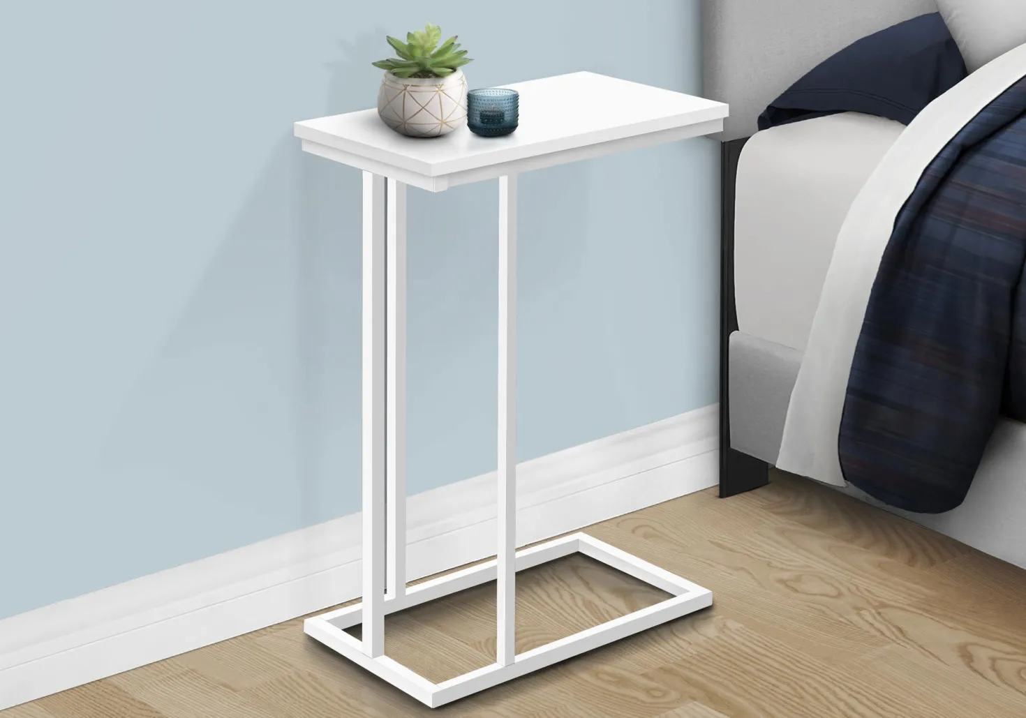 Table d'appoint - 25"H, blanc, métal blanc - Monarch